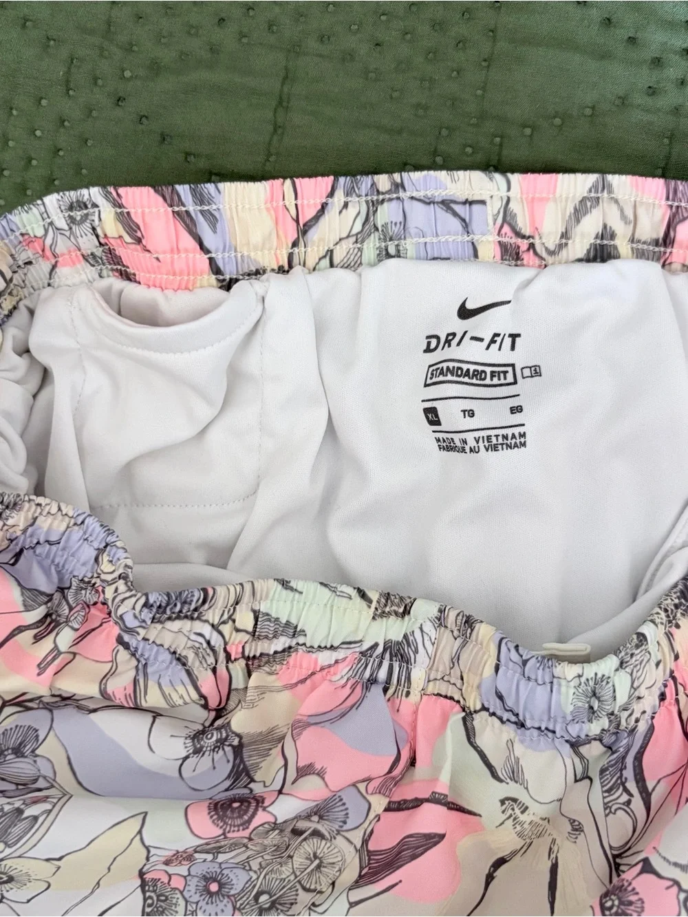Nike Floral Print Kids Shorts - Pastel Pink, Lilac & Cream